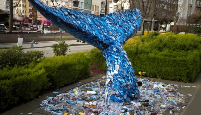 plastic recycled art washedashore