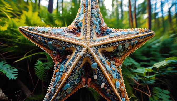 plastic recycled art sea star